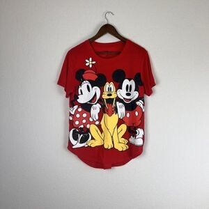 Mickey Minnie & Friends Pluto Red Short Sleeve Graphic T-Shirt Juniors Size XL